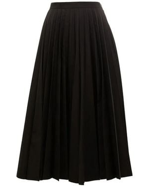 Junya Watanabe Wool Midi Pleated Skirt - Black