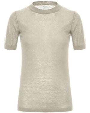 Malo Kurzärmeliger Kaschmirpullover - Weiß