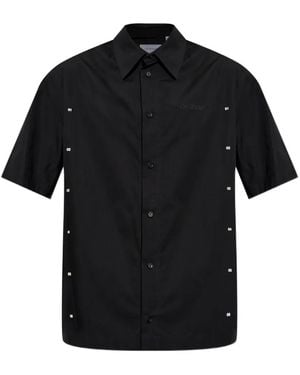 Off-White c/o Virgil Abloh Logo-Print Short-Sleeve Shirt - Black