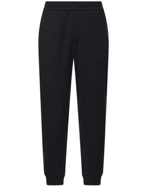 Emporio Armani Logo-Embroidered Track Trousers - Blue
