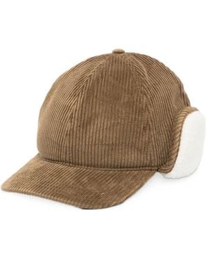 Lacoste Corduroy Ear-Flap Cap - Brown