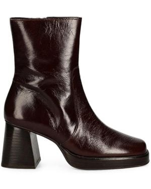 JONAK PARIS Brigand Platform Square-Toe Boots - Brown