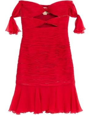 Valentino Garavani Flounce Chiffon Mini Dress - Red