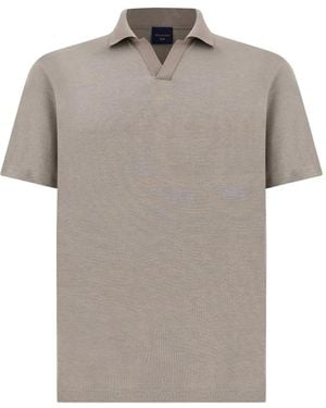 Paul & Shark V-Neck Polo-Collar T-Shirt - Gray