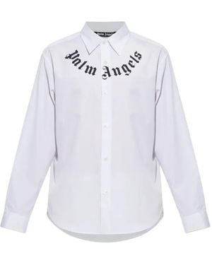 Palm Angels Logo-Print Shirt - White