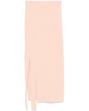 Victoria Beckham Ribbed-Knit Maxi Skirt - Pink