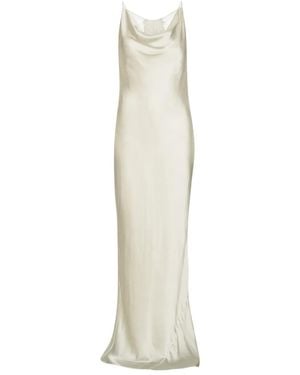ROTATE BIRGER CHRISTENSEN Cowl-Neck Lace-Back Gown - White