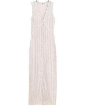Filippa K V-Neck Button-Fastening Maxi Dress - White