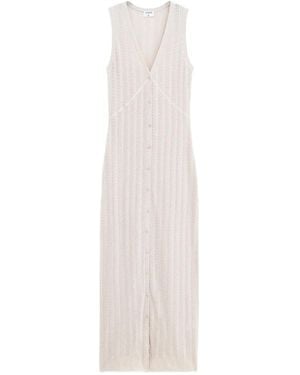 Filippa K V-neck Button-fastening Maxi Dress - White