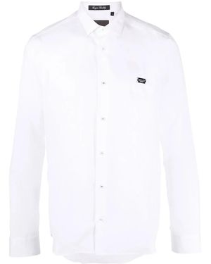 Philipp Plein Gothic Banner Long-Sleeve Shirt - White