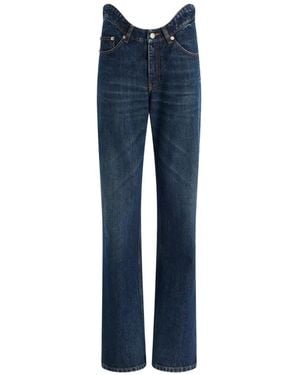Jean Paul Gaultier Denim Straight-Leg Jeans With A V-Waist - Blue