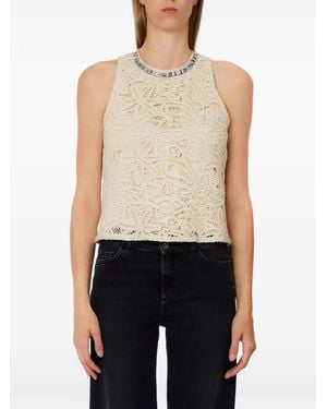 Liu Jo Embellished Lace Top - Blue