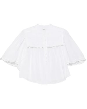 Isabel Marant Pintuck Ruffled Blouse - White