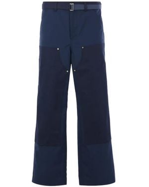 Sacai X Carhartt Wip Belt Loop Patch Pants - Blue