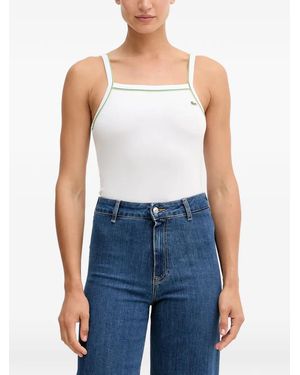 Lacoste Piped-Trim Logo-Patch Camisole - Blue