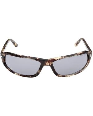 Tom Ford Tortoiseshell-Effect Rectangle-Frame Sunglasses - Brown