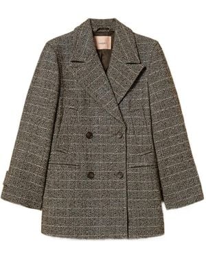Twinset Abrigo con doble botonadura - Gris