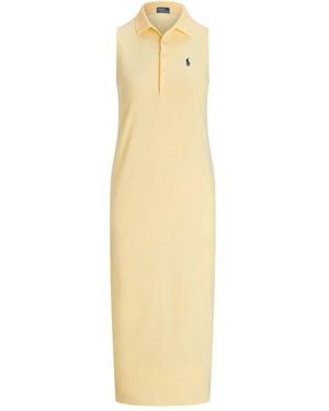 Polo Ralph Lauren Robe Évasée À Col Polo - Métallisé