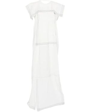 Phisique Du Role Square-Neck Striped Maxi Dress - White
