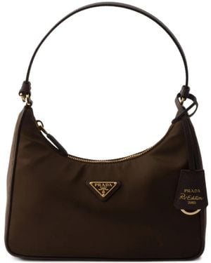 Prada Mini Re-edition 2005 Logo-detail Shoulder Bag - Black