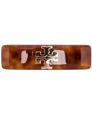 Tory Burch ロゴ ヘアクリップ - ブラウン