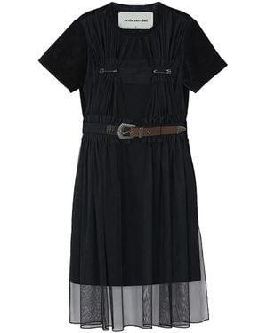 ANDERSSON BELL Abito Midi Con Cintura - Nero