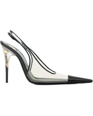 Saint Laurent Pointed-Toe Slingback Court Shoes - White