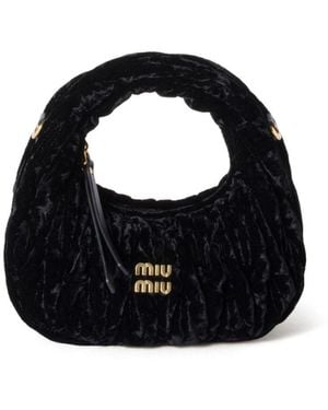 Miu Miu Wander Velvet Mini Bag - Black