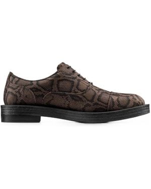 Clarks Snake-Effect Oxford Shoes - Brown