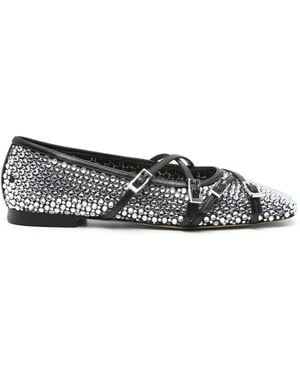 Mach & Mach Crystal Net Ballerina's - Grijs