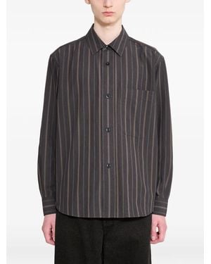 Margaret Howell Camisa Basic A Rayas - Gris