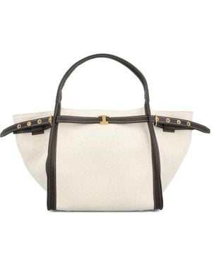 Tod's T Buckle Canvas Tote Bag - Metallic