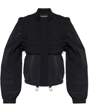 Emporio Armani Detachable-Sleeve Drawstring-Hem Jacket - Blue