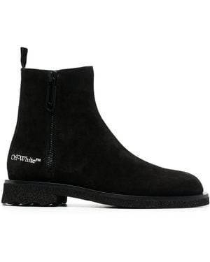 Off-White c/o Virgil Abloh Off-white Suede Sponge Ankle Boot Black/black