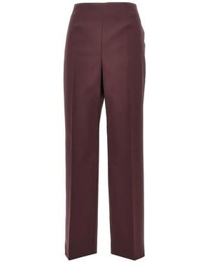 Alberta Ferretti Pressed-Crease Straight-Leg Pants - Purple