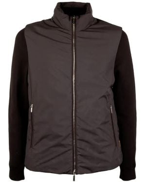 Moorer Paneled Zip-Up Jacket - Black