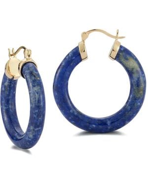Mateo 14K Lapis Lazuli Hoop Earrings - Blue
