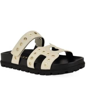 Guess Fashie Slip On Double Strapped Footbed Sandals - White