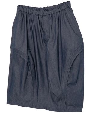 COMME DES GARÇON BLACK Draped Balloon-Silhouette Cut-Out Trousers - Blue