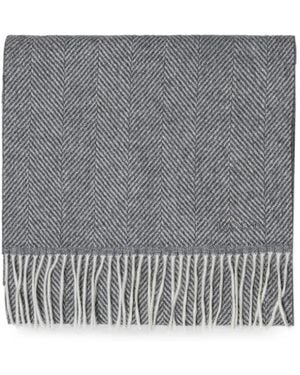 Lanvin Écharpe Frangée À Motif De Chevrons - Grey