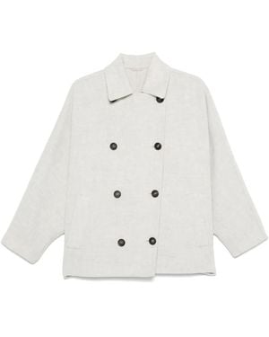 Brunello Cucinelli Handcrafted Peacoat - White