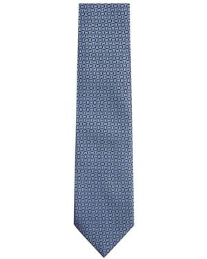 ZEGNA Geometric-pattern silk tie - Azul