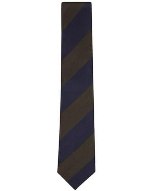 Kiton Diagonal-Stripe Tie - Blue