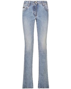 Dolce & Gabbana Logo-patch Low-rise Bootcut Jeans - Blue