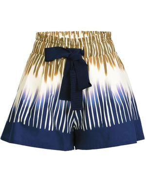 Silvia Tcherassi Giorgio Abstract Tie Mini Shorts - Blue