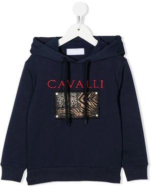 Roberto Cavalli アニマルプリント パーカー - ブルー