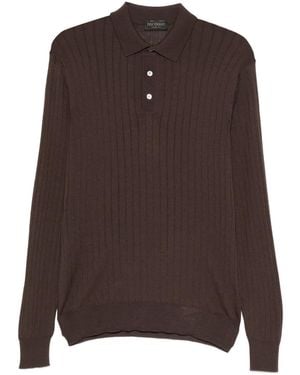 Dell'Oglio Long-Sleeve Polo Shirt - Brown