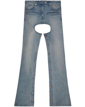 Courreges Pantaloni Svasati Con Cut-Out - Blu