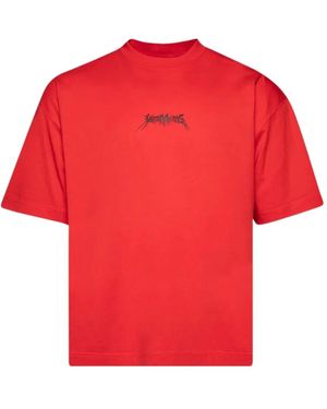 Vetements Logo-print Crew-neck T-shirt - レッド