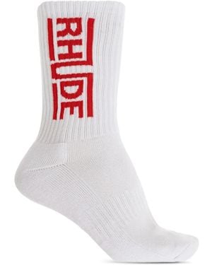Rhude Calcetines Con Logo - Blanco